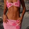 Sexy Knit Floral Bikini Mini Skirt Set