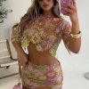 Embroidered Sequin Party Skirt Set