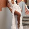 Sexy Deep V Halter Neck Dress Elegant Party Gown